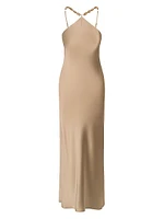 Cadence Beaded Satin Maxi Dress