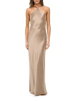 Cadence Beaded Satin Maxi Dress