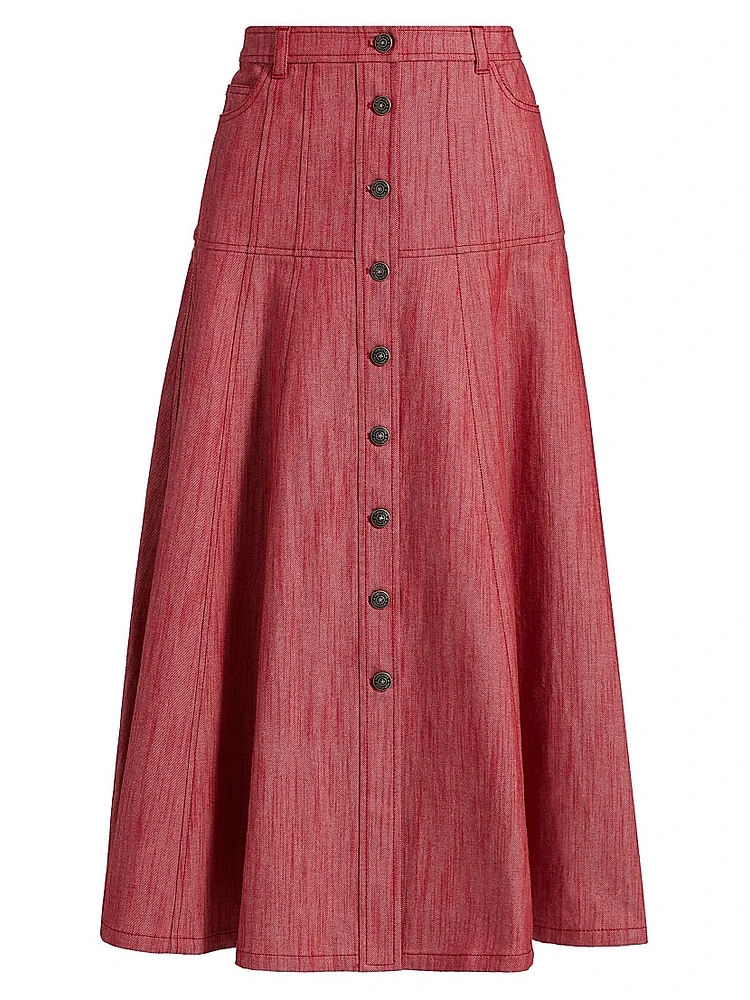 Veena Denim Midi-Skirt