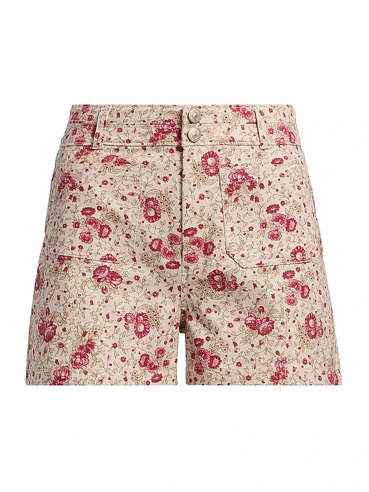 Dorothea Floral Cotton-Blend Shorts