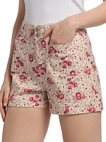 Dorothea Floral Cotton-Blend Shorts