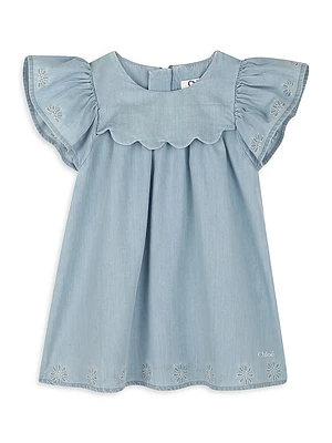 Baby Girl's Chambray Eyelet Dress