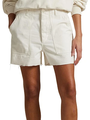 The Ricky Cotton Raw-Edge Shorts
