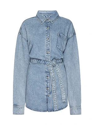 Weightless Long-Sleeve Denim Romper