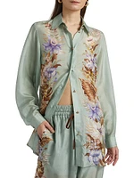 Coco Floral Silk Relaxed-Fit Shirt