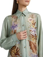 Coco Floral Silk Relaxed-Fit Shirt