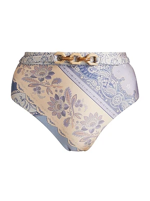 Lucky Mixed Print Bikini Bottom