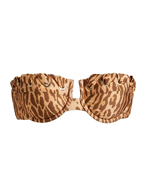Cascadian Leopard-Printed Balconette Bikini Top