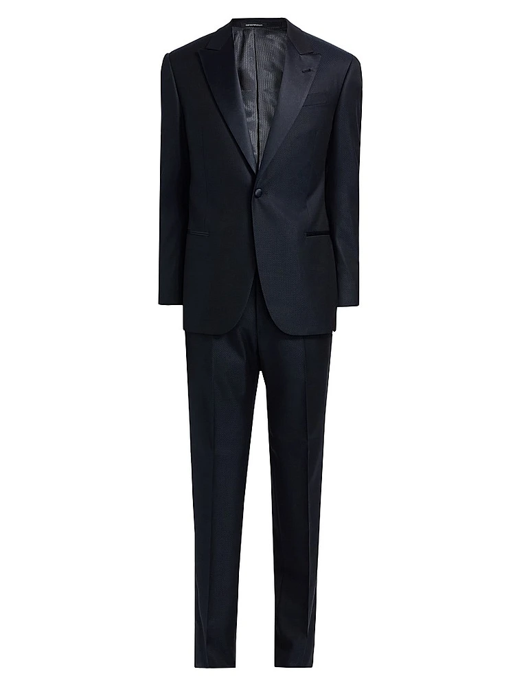 Textured Wool-Silk Tuxedo