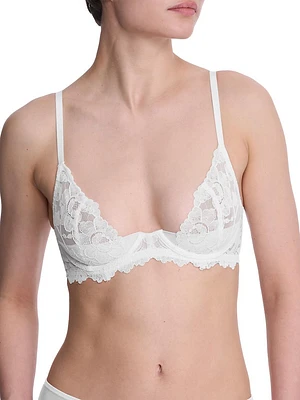 Peony Lace Plunge Unlined Underwire Bra