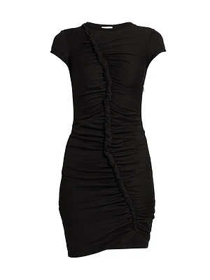 Gathered Cotton Body-Con Minidress
