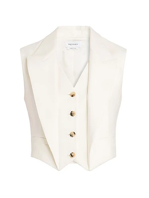 Wool Sleeveless Tailored Jacket