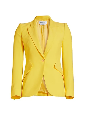 Peak Shoulder One-Button Blazer