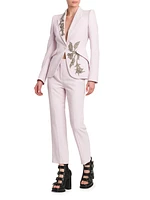 Crepe Cropped Cigarette Pants