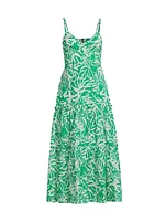 Brittany Leafy Tiered Midi-Dress