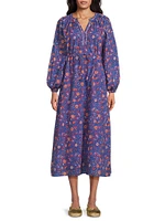 Amalfi Cotton Floral Midi Dress