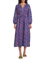 Amalfi Cotton Floral Midi Dress
