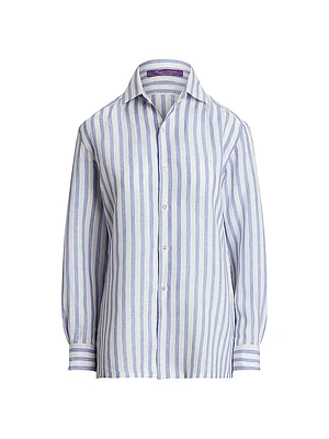 Capri Striped Linen Relaxed-Fit Shirt