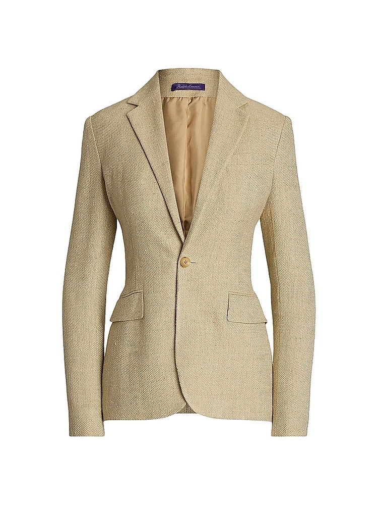 Safia Textured Linen Single-Breasted Blazer