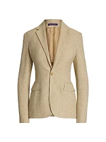 Safia Textured Linen Single-Breasted Blazer