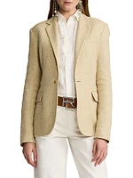 Safia Textured Linen Single-Breasted Blazer
