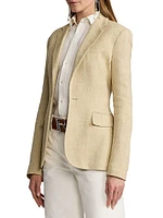 Safia Textured Linen Single-Breasted Blazer