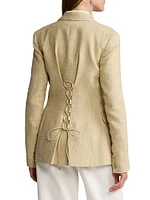 Safia Textured Linen Single-Breasted Blazer