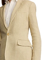 Safia Textured Linen Single-Breasted Blazer