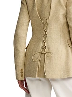 Safia Textured Linen Single-Breasted Blazer