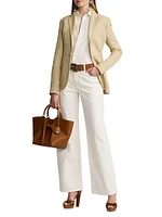Safia Textured Linen Single-Breasted Blazer