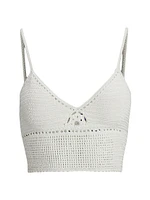Crochet-Knit V-Neck Bralette Top