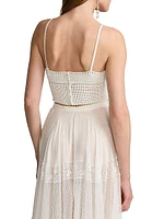 Crochet-Knit V-Neck Bralette Top