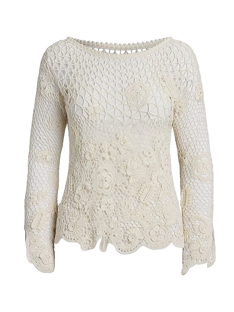 Floral Cotton Crochet Top