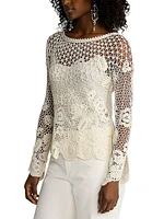 Floral Cotton Crochet Top