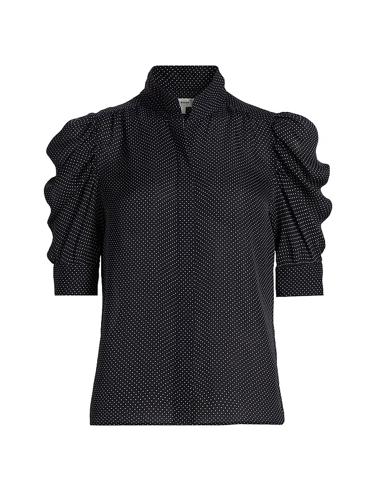 Gillian Polka Dot Silk Top