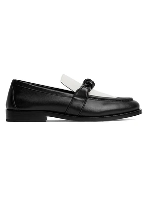 Astaire Knotted Colorblocked Leather Loafers