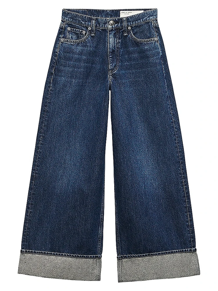 Sofie High-Rise Cuffed Wide-Leg Jeans
