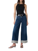 Sofie High-Rise Cuffed Wide-Leg Jeans