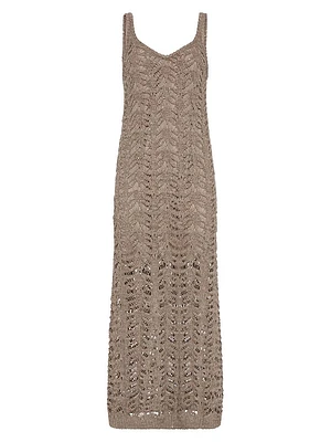 Foliage Lace Knit Dress Linen and Silk Diamond Yarn