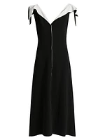 Jophee Draped-Shoulder Cocktail Dress