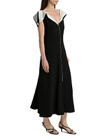 Jophee Draped-Shoulder Cocktail Dress