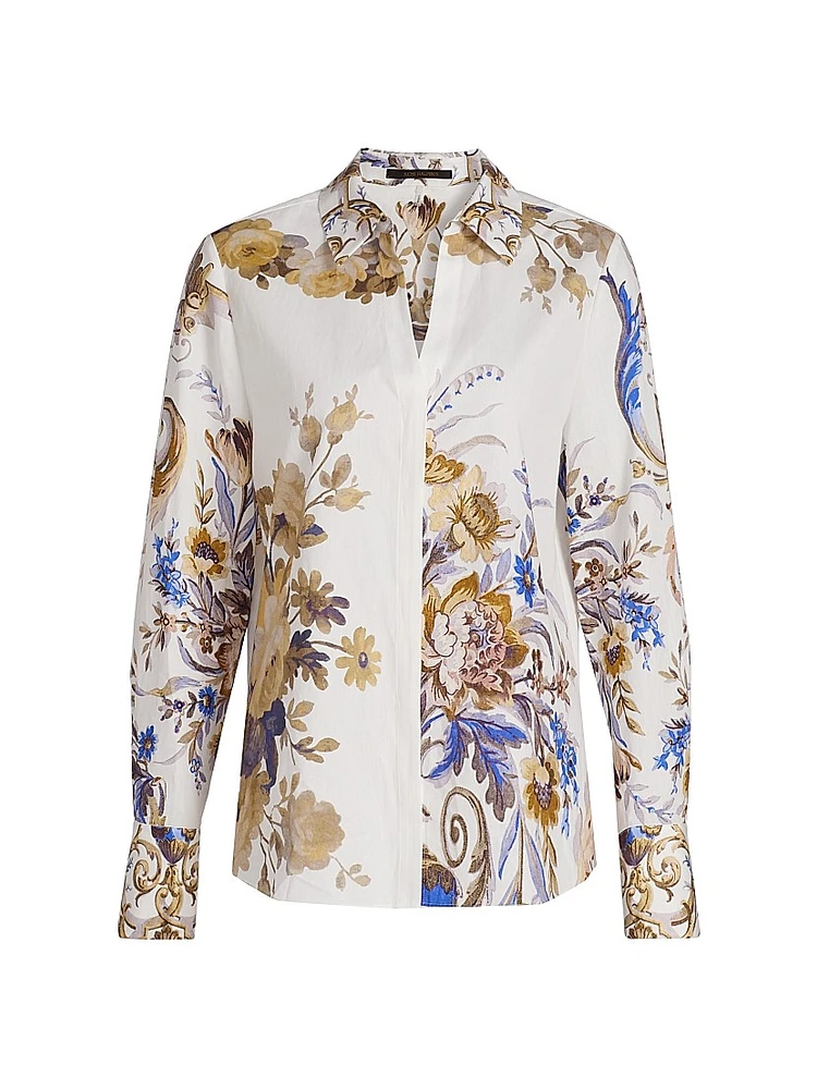 Laurent Floral Button-Up Blouse