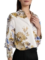 Laurent Floral Button-Up Blouse