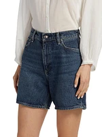 Kaia Mid-Rise Denim Shorts