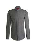 Slim-Fit Shirt Melange Cotton
