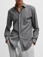 Slim-Fit Shirt Melange Cotton