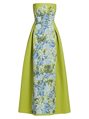 Larisa Floral Strapless Gown