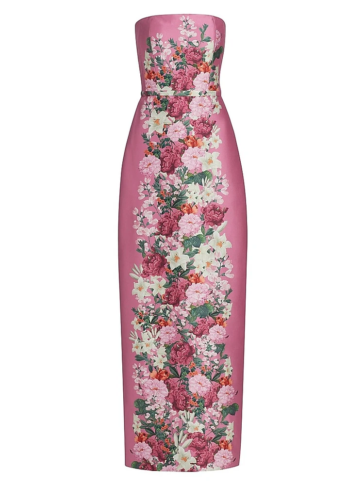 Sophia Floral Strapless Gown