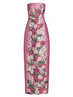 Sophia Floral Strapless Gown