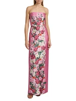 Sophia Floral Strapless Gown